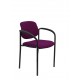 Silla fija Villalgordo bali morado chasis negro con brazos